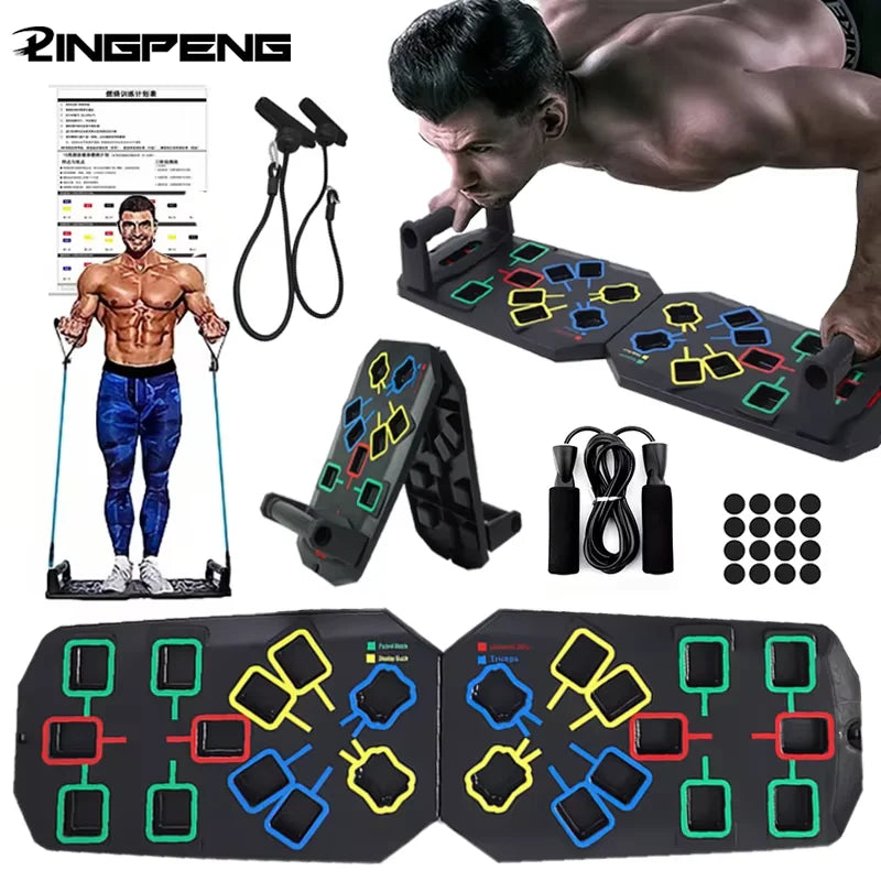 Multifunctional Folding Push up Board Set Bracket Abdominal Muscle Training Equipment Portable Push up Board Exercise Training